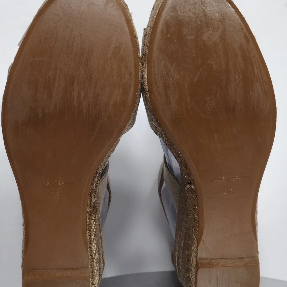 Tory Burch Women's Tan Wedge Sandals size 8 pre owned good condition